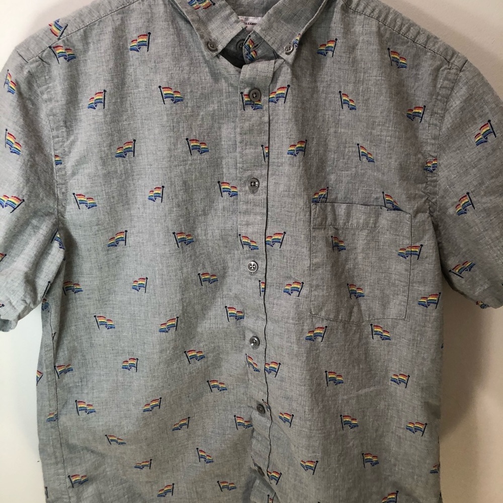 Men’s LGBT pride button down